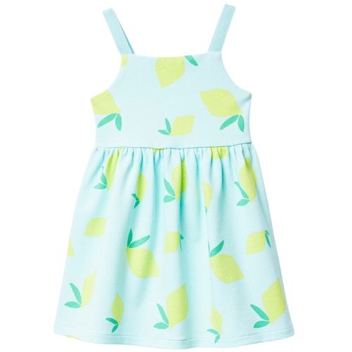 Vestido verde con estampado para niña