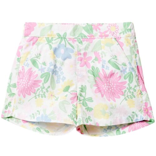 Short blanco con estampado floral para niña