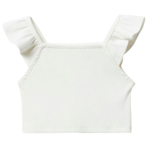 Blusa blanca sólido para niña
