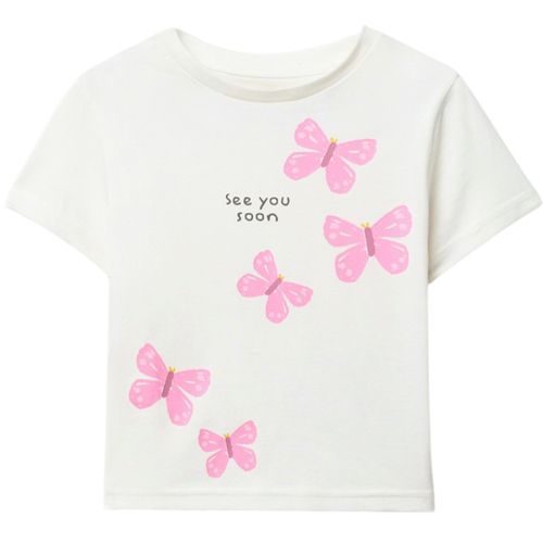 Blusa blanca con estampado para niña