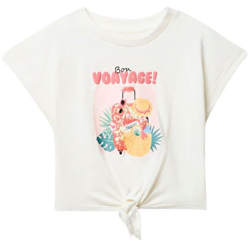 Blusa blanca con estampado para niña