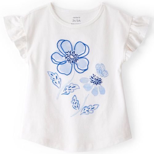 Blusa blanca con estampado para niña