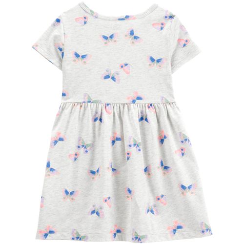 Vestido gris con estampado para niña