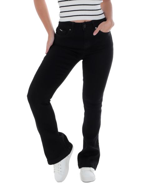 Jeans Most Wanted flare negro de cintura alta para mujer