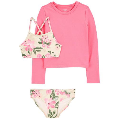 Traje de baño de 3 multicolor estampado piezas para niña