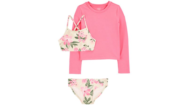 Traje de baño de piezas multicolor con estampado para niña