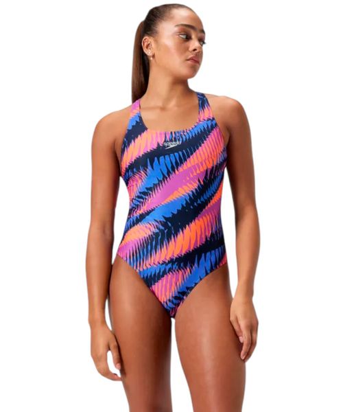 Traje de baño Speedo estampado multicolor para mujer