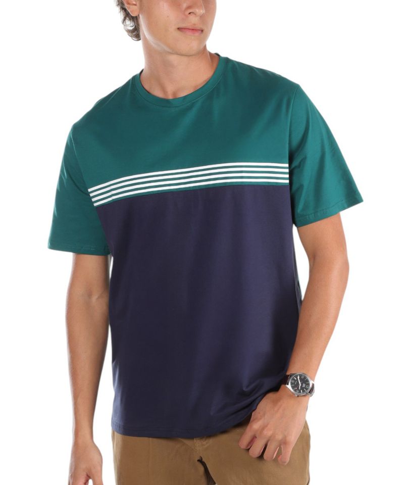 104694148-Camiseta-Gents-verde-color-block-para-hombre