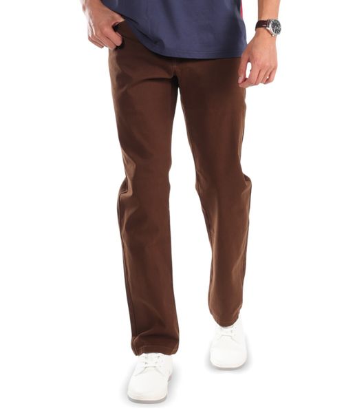 Pantalón 5 pocket Gents café sólido para hombre