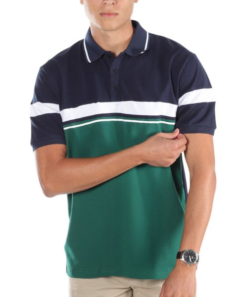 Camisa polo Gents navy color blocking para hombre
