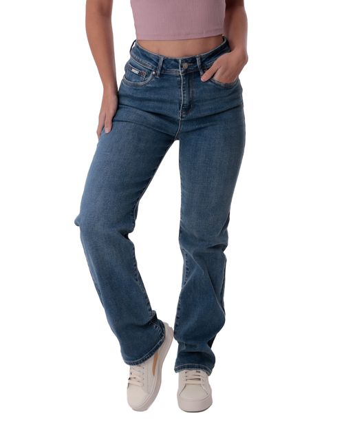 Jeans Most Wanted straight azul de cintura alta para mujer