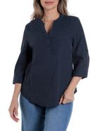 104782843-Blusa-Sabrina-casual-azul-manga-3-4-para-mujer