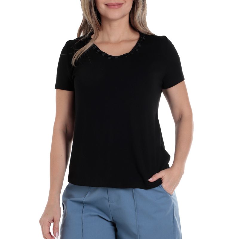 Blusa Negra Estilo De Blusas Cortas Moda Blusas De Camisas
