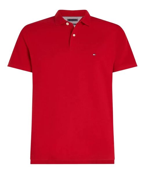 Polo rojo texturizado de corte regular de Tommy Hilfiger para hombre