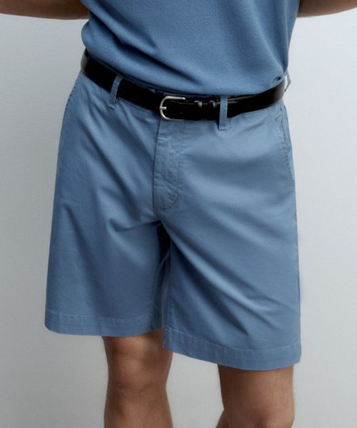 Short chino Sfera regular fit celeste sólido para hombre
