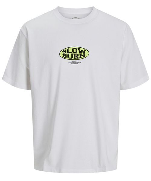 Camiseta relaxed fit Jack & Jones blanca estampada para hombre