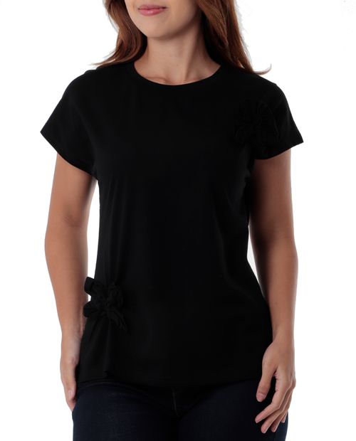Camiseta Unexpected negra manga corta para mujer