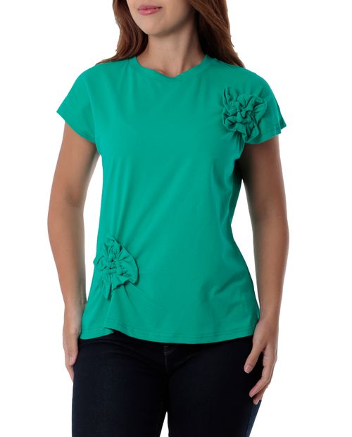 Camiseta Unexpected verde manga corta para mujer