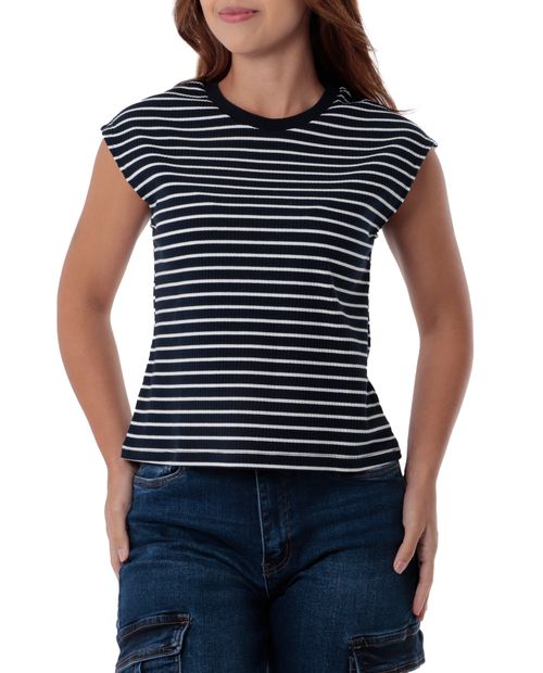 Camiseta Unexpected rayada manga corta para mujer