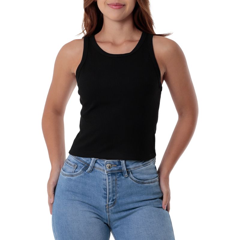 Camiseta Negra Sin Manga Mujer Camiseta Unexpected Tank Top Negra