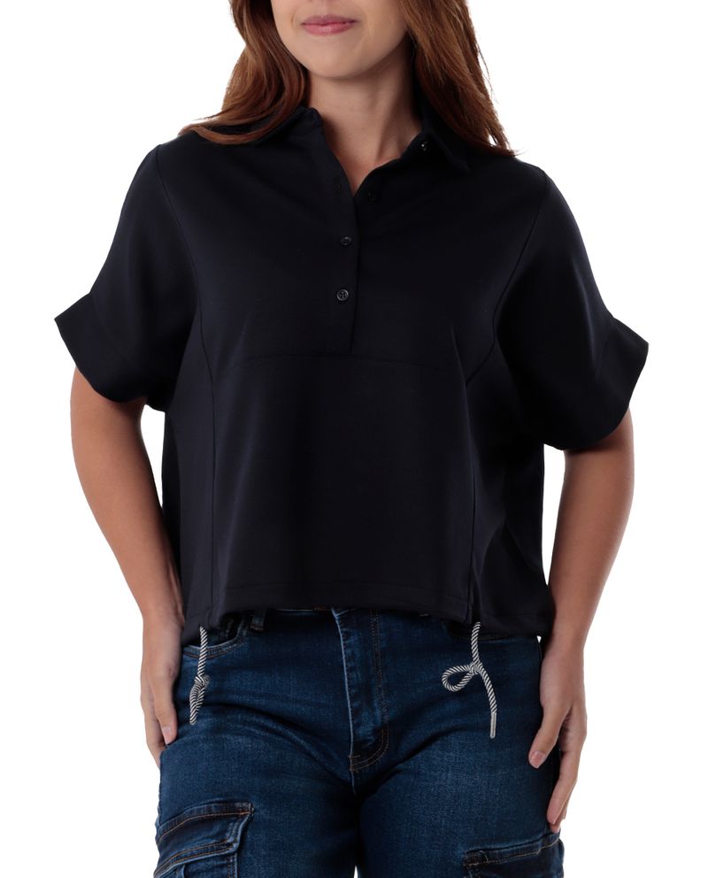 104778122-Blusa-Orange-estilo-polo-negra-manga-corta-para-mujer