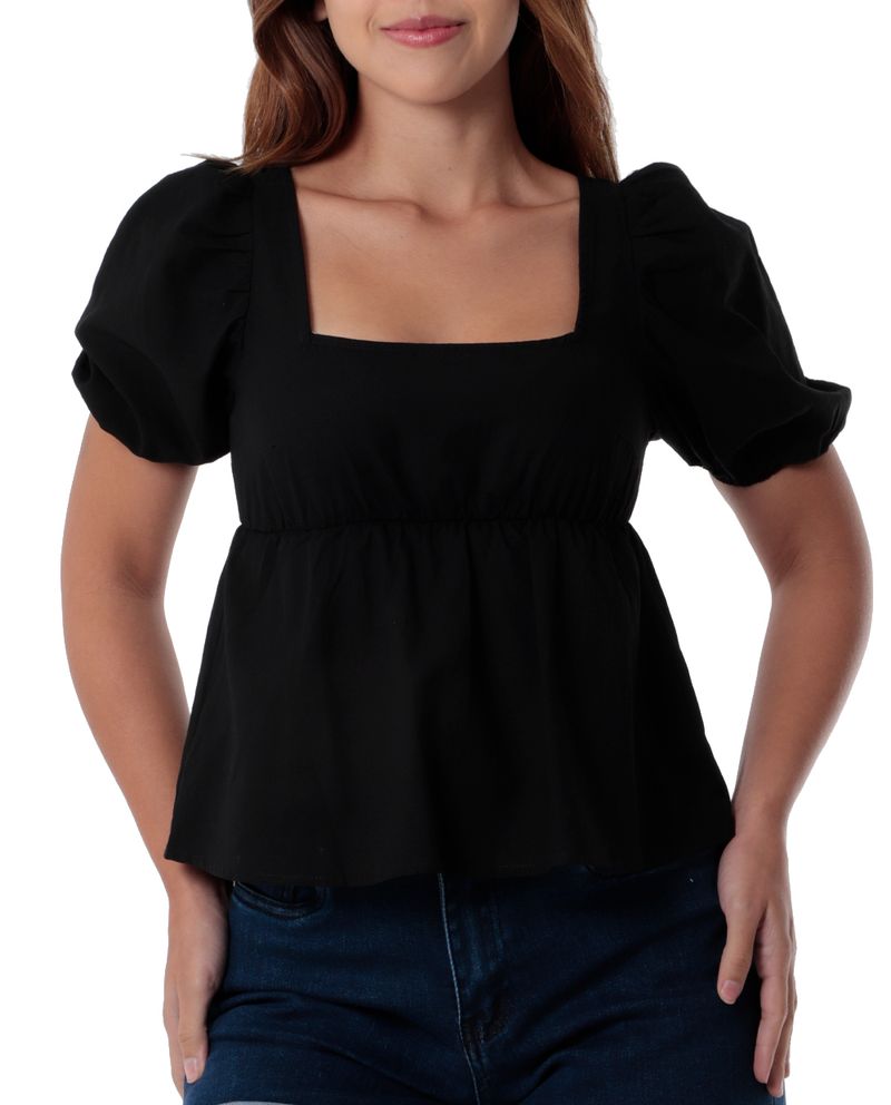 104778155-Blusa-Orange-peplum-negra-manga-corta-para-mujer