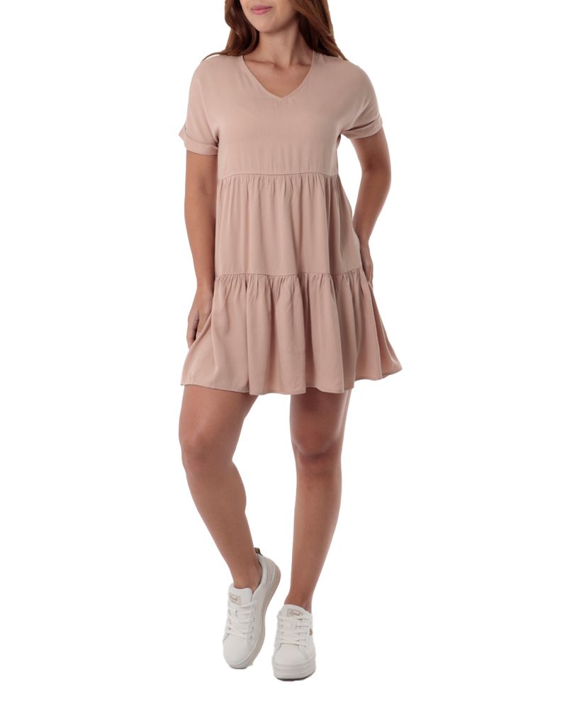 104778103-Vestido-Orange-casual-beige-manga-corta-para-mujer