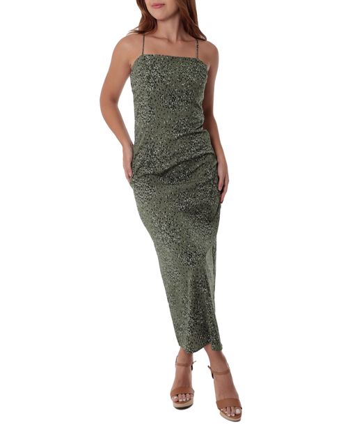Vestido Orange maxi estampado de tirantes para mujer
