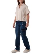 104778121-Blusa-Orange-estilo-polo-beige-manga-corta-para-mujer