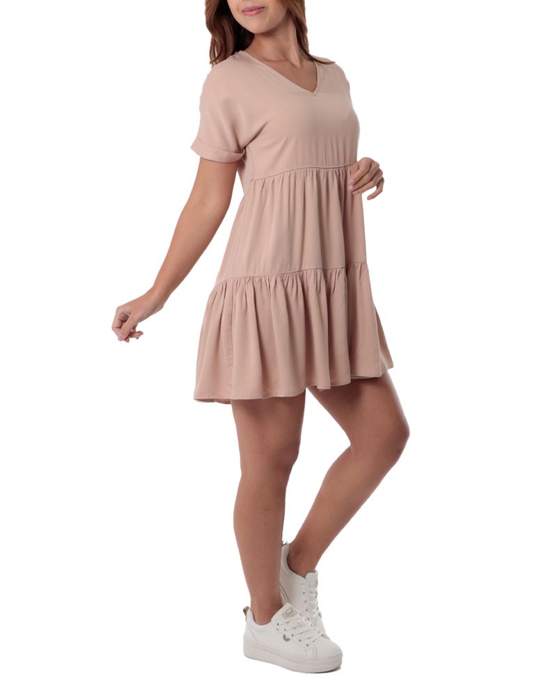 104778104-Vestido-Orange-casual-beige-manga-corta-para-mujer