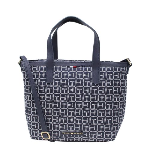 Cartera satchel Tommy Hilfiger color azul/blanco para mujer