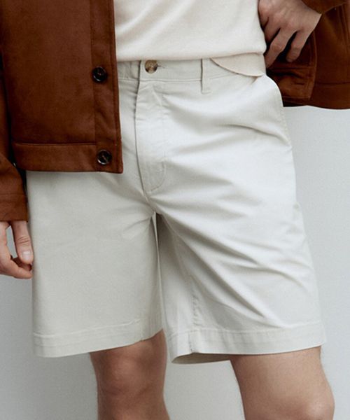 Short chino Sfera regular fit beige sólido para hombre