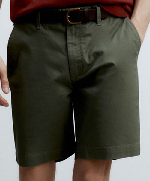Short chino Sfera regular fit verde sage sólido para hombre