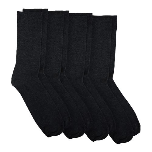 Pack de 4 pares de calcetines de vestir crew Unexpected negros sólidos para hombre