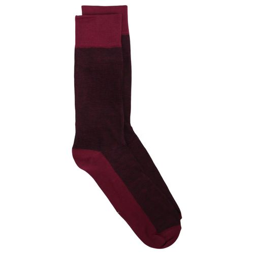 Par de calcetines de vestir crew Unexpected color vino rayados para hombre