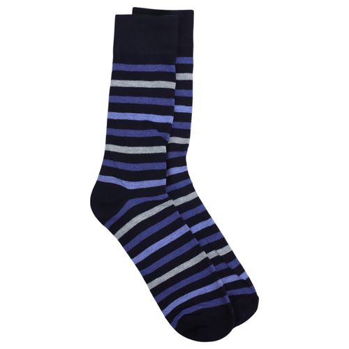 Par de calcetines de vestir crew Unexpected azules rayados para hombre