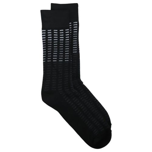 Par de calcetines de vestir crew Unexpected negros con mini print de rectángulos para hombre