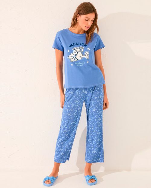 Pijama con pantalón Women Secret estampada de "Garfield" para mujer