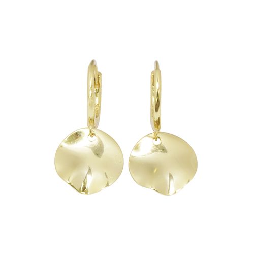 Aretes largos de plata en baño de oro para mujer