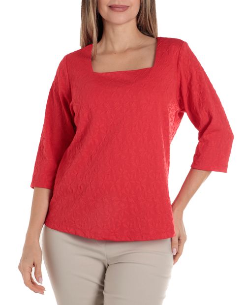 Blusa Nicolle formal roja manga 3/4 para mujer
