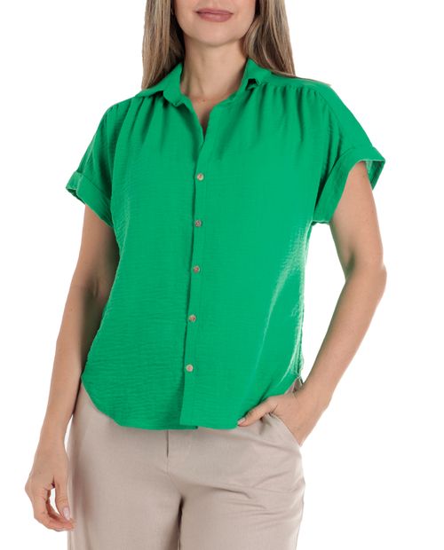Blusa Marcella camisera manga corta para mujer