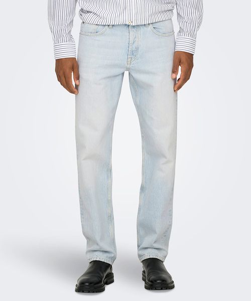 Jeans Only & Sons regular fit celeste denim lavado para hombre