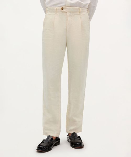 Pantalón chino de lino Scalpers regular fit texturizado para hombre