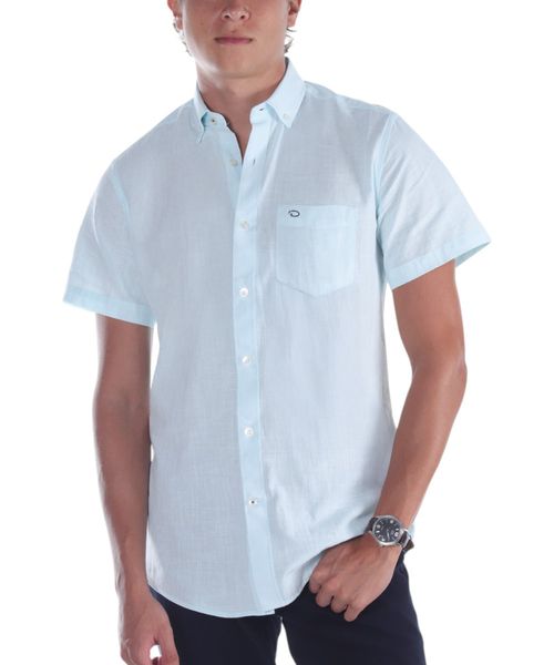 Camisa casual Oscar de la Renta classic fit celeste heather para hombre
