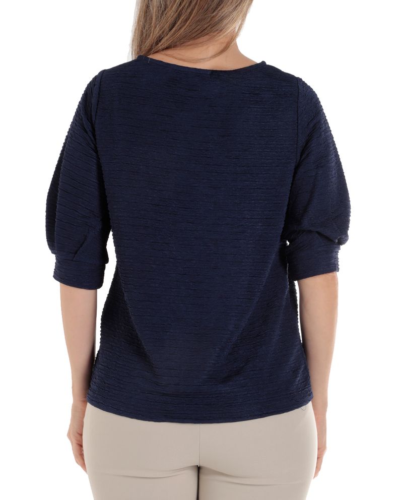 104779437-Blusa-Nicolle-casual-azul-manga-3-4-para-mujer