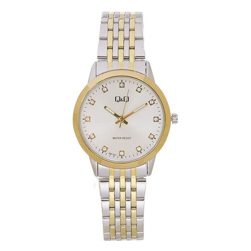 Reloj Q&Q análogo metálico bicolor para mujer