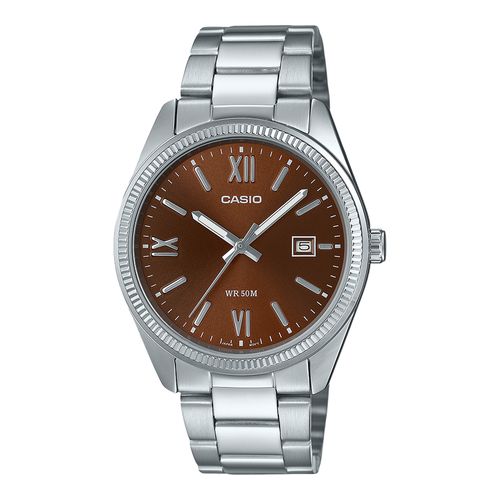 Reloj Casio análogo de acero color plateado para hombre