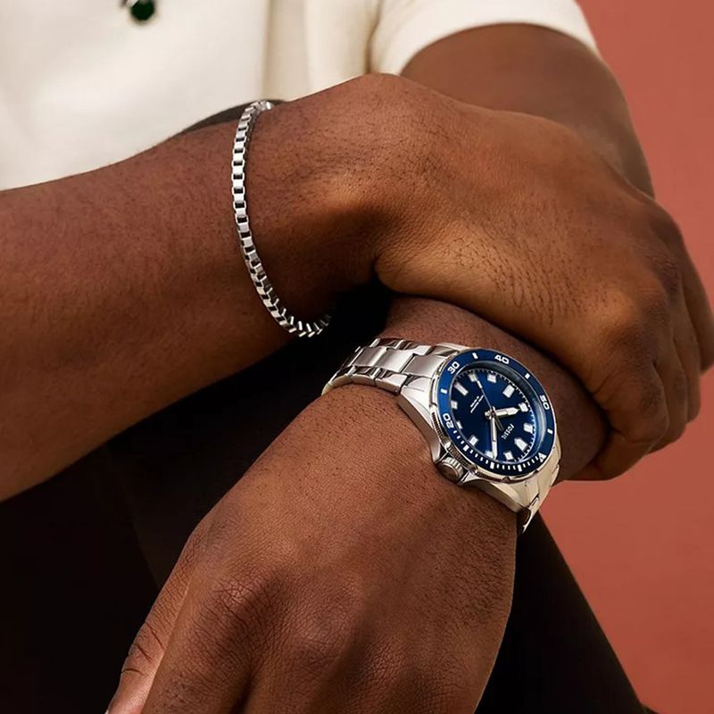 104924145-Reloj-Fossil-analogo-de-acero-inoxidable-plateado-para-hombre