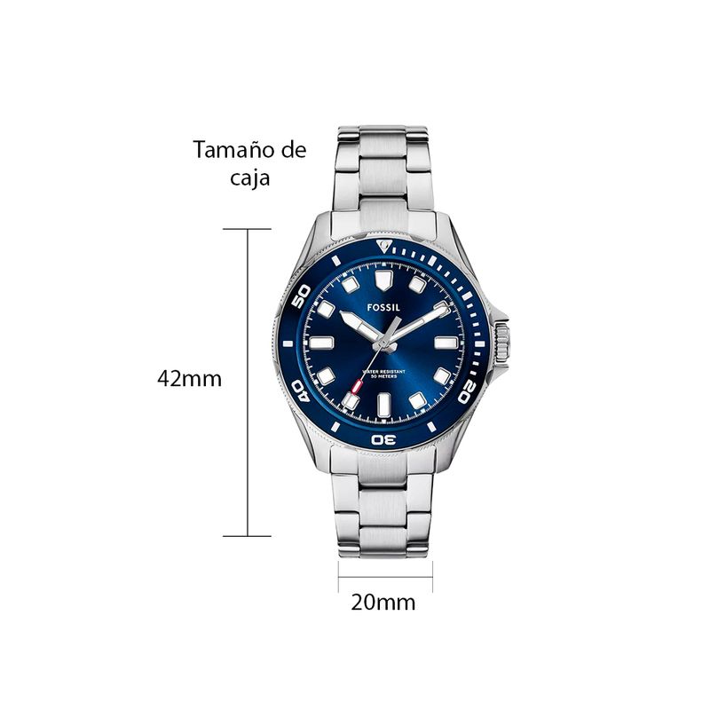 104924145-Reloj-Fossil-analogo-de-acero-inoxidable-plateado-para-hombre