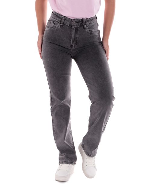 Jeans Orange straight gris de cintura alta para mujer